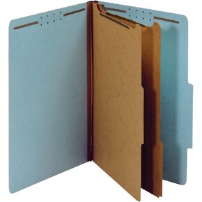 Office Depot 100% Recycled Classification Folders, 2 Dividers, 2.5in Expansion, Legal Size, Light Blue, 10 pk, OD29030R