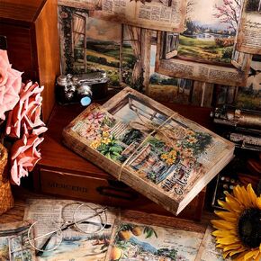 icceemee 160 Sheets of Nature Scrapbook Paper, journaling Scrapbook Supplies Craft Collage Paper Set, Junk Journal Bullet Journal Poster Room Decor for Card Making Decorative Gifts
