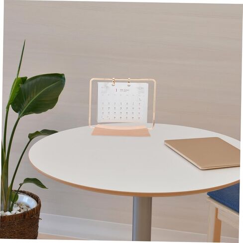 Homoyoyo 1set Wooden Perpetual Calendar Stand with Metal Frame Desktop Calendar Holder for Projects Vintage Desk Accessory for Organized Scheduling in Saudi Arabia