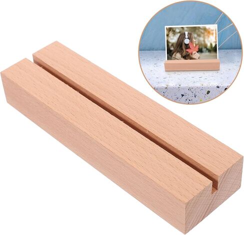 DOITOOL Rustic Wooden Calendar Base and Place Card Holder Sturdy Tabletop Display Stand for Photos Business Cards and Calendars Slot in Saudi Arabia