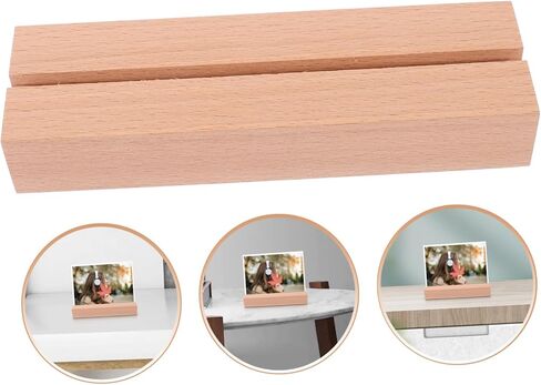 DOITOOL Rustic Wooden Calendar Base and Place Card Holder Sturdy Tabletop Display Stand for Photos Business Cards and Calendars Slot in Saudi Arabia