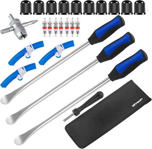 14.5" Tire Spoon Kit, Tire Changing Tool for Motorcycle Dirt Bike Lawn Tractor Bicycle, Motorcycle Tire Changer Tire Removal Tool with Rim Protectors Valve Tool Valve Cores in Saudi Arabia