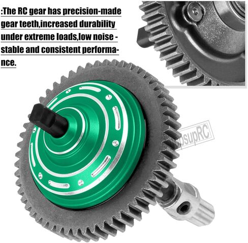 RC 54T #45 Steel Main Gear&Differential Case Upgrades Part for 1/10 Slash/Rustler/Stampede/Hoss 4X4(VXL),Slash 4WD(Platinum/Ultimate),Metal Slipper Clutch Eliminator Differential Locker Gear.Green in Kuwait