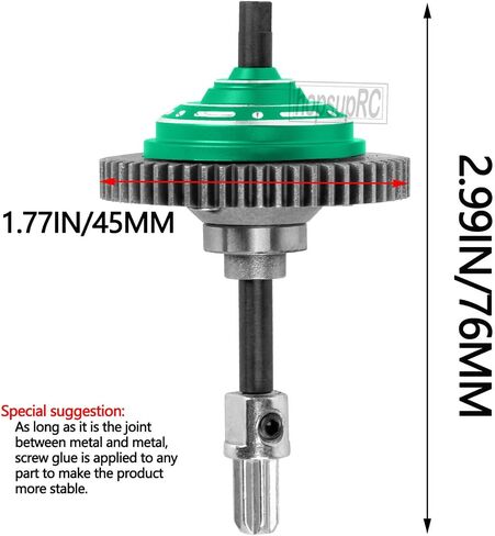RC 54T #45 Steel Main Gear&Differential Case Upgrades Part for 1/10 Slash/Rustler/Stampede/Hoss 4X4(VXL),Slash 4WD(Platinum/Ultimate),Metal Slipper Clutch Eliminator Differential Locker Gear.Green in Kuwait