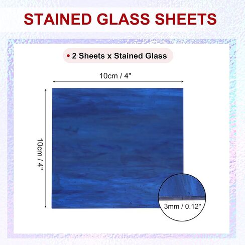 PATIKIL 4 x 4 Inch Transparent Stained Glass Sheets, 2 Sheets Art Mosaic Glass Variety Pack Tiles for Crafts Art Projects Supplies, Transparent Wave Pattern Fantasy in Saudi Arabia