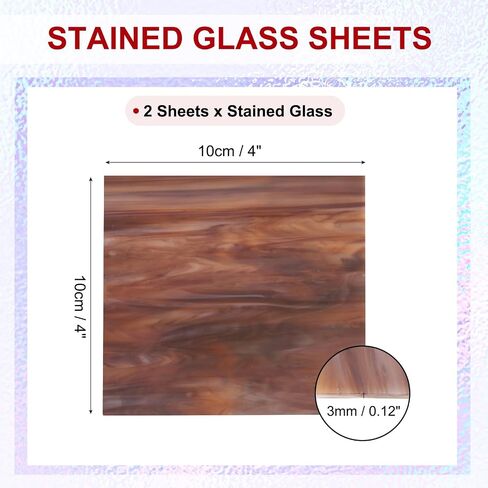 PATIKIL 4 x 4 Inch Transparent Stained Glass Sheets, 2 Sheets Art Mosaic Glass Variety Pack Tiles for Crafts Art Projects Supplies, Transparent Wave Pattern Fantasy in Saudi Arabia