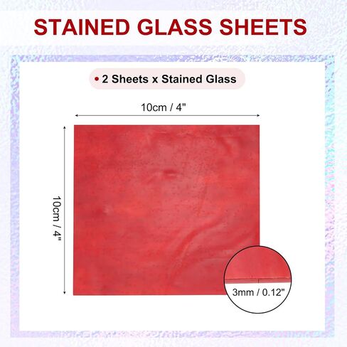 PATIKIL 4 x 4 Inch Transparent Stained Glass Sheets, 2 Sheets Art Mosaic Glass Variety Pack Tiles for Crafts Art Projects Supplies, Transparent Wave Pattern Fantasy in Saudi Arabia