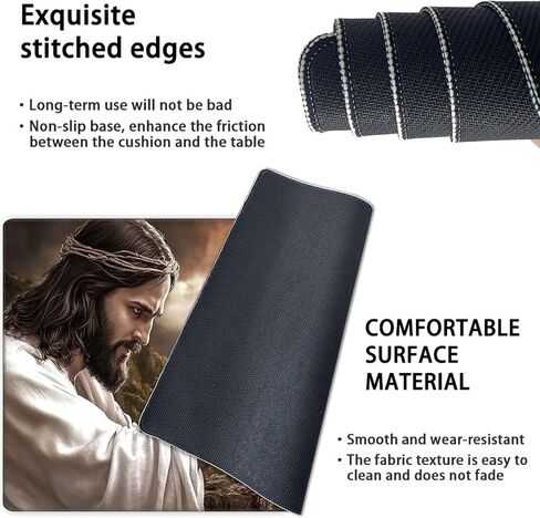 Card Game Playmat for MTG & TCG, 24x14 inch Non-Slip Magic Playmat, Durable Rubber Surface, Ideal for Card Games & Board Games, Portable with Storage Bag, Jesus and Devil in Kuwait
