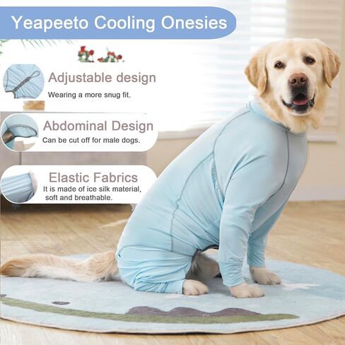 Yeapeeto Dog Sun Protection Cooling Suit UPF 50+, Quick-Dry Breathable Jumpsuit for Large & Medium Dogs, Outdoor Dirt-Resistant Shedding Control Pet Apparel (Blush Pink, X-Large) in Saudi Arabia