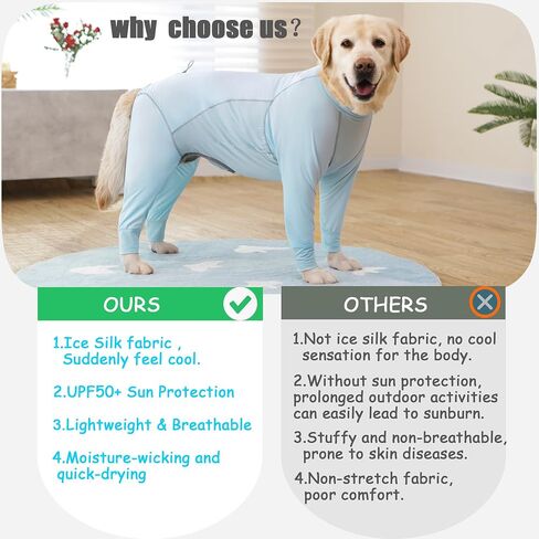 Yeapeeto Dog Sun Protection Cooling Suit UPF 50+, Quick-Dry Breathable Jumpsuit for Large & Medium Dogs, Outdoor Dirt-Resistant Shedding Control Pet Apparel (Blush Pink, X-Large) in Saudi Arabia