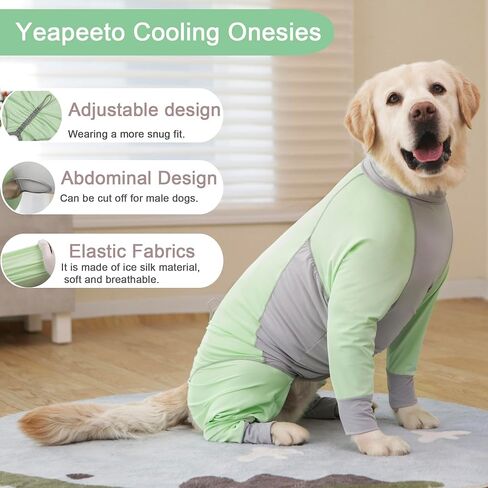 Yeapeeto Dog Sun Protection Cooling Suit UPF 50+, Quick-Dry Breathable Jumpsuit for Large & Medium Dogs, Outdoor Dirt-Resistant Shedding Control Pet Apparel (Blush Pink, X-Large) in Saudi Arabia