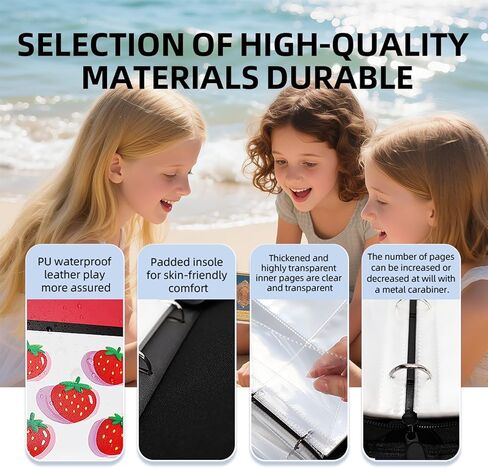 ألبومات بطاقة تداول قابلة للتحصيل ، 4 جيب Card Binder ، 400 جيب مزدوج الجوانب ، PU Premium Zip Trading Card Binder for TCG ، MTG ، Sports Cards (Purple White) in Kuwait