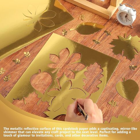 25 Sheets Sliver Mirror Cardstock Paper - 250gsm/92Ib Metallic Reflective Paper for Crafts, A4 Foil Cardstock for DIY Projects Birthday Party Decoration PAP20SR25 in Kuwait