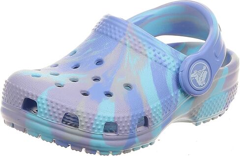 Crocs Classic Marbled Tie Dye Clog, Limeade/Multi, 1 US Unisex Little Kid in Saudi Arabia