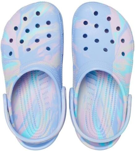 Crocs Classic Marbled Tie Dye Clog, Limeade/Multi, 1 US Unisex Little Kid in Saudi Arabia