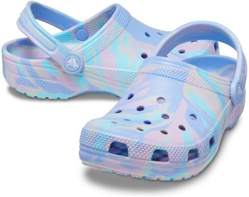Crocs Classic Marbled Tie Dye Clog, Limeade/Multi, 1 US Unisex Little Kid in Saudi Arabia