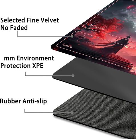 Card Game Playmat for MTG & TCG, 24x14 inch Non-Slip Magic Playmat, Durable Rubber Surface, Ideal for Card Games & Board Games, Portable with Storage Bag, Jesus and Devil in Kuwait