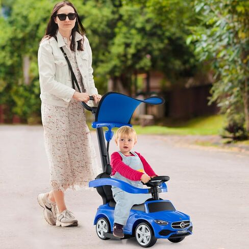 Honey Joy Ride On Push Car و Mercedes-Mercedes-Benz Push Cars للأطفال الصغار ، وتخزين المظلة القابلة للتعديل وتخزين المقاعد ، والقرن ، والسيارة الصغار مع المقبض ، وركوب لعبة الفتيات (Pink) in Kuwait