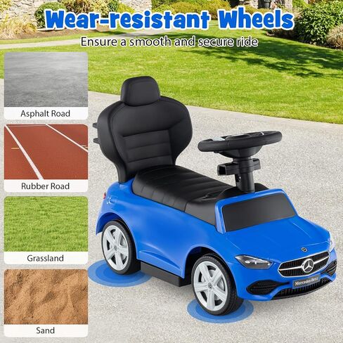 Honey Joy Ride On Push Car و Mercedes-Mercedes-Benz Push Cars للأطفال الصغار ، وتخزين المظلة القابلة للتعديل وتخزين المقاعد ، والقرن ، والسيارة الصغار مع المقبض ، وركوب لعبة الفتيات (Pink) in Kuwait
