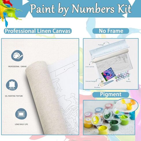 Duasli Paint by Numbers Kit for Adults Beginner-Paint by Number Kit for Adults Canvas, Simple Painting Paint by Numbers Adult for Gift Decor 16x20 Inch in Saudi Arabia
