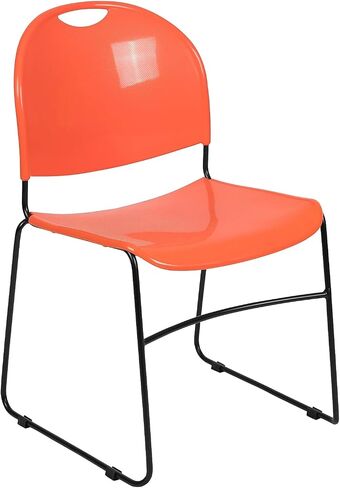 Flash Furniture HERCULES Series 880 lb. كرسي مكدس أسود فائق السعة مع إطار مطلي بمسحوق أسود in Saudi Arabia