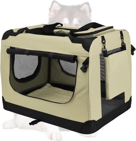 Dog Carrier, Travel Dog Crate with 5 Side Breathable Mesh, Designed with Side Pockets, Suitable for Travel/Home/Outdoor Use of The Animal Carrier (Camouflage(Routine), Large) in Saudi Arabia