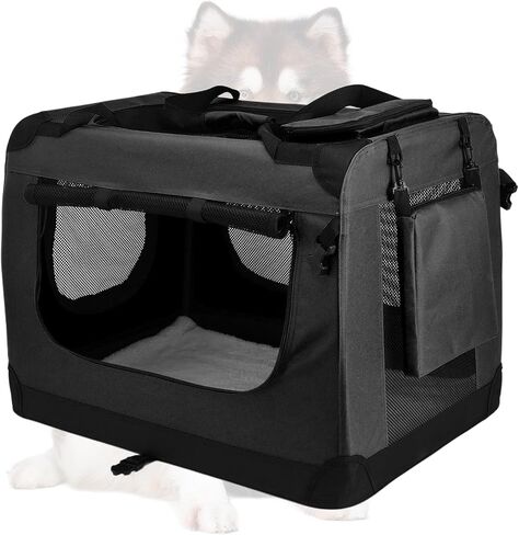 Dog Carrier, Travel Dog Crate with 5 Side Breathable Mesh, Designed with Side Pockets, Suitable for Travel/Home/Outdoor Use of The Animal Carrier (Camouflage(Routine), Large) in Saudi Arabia
