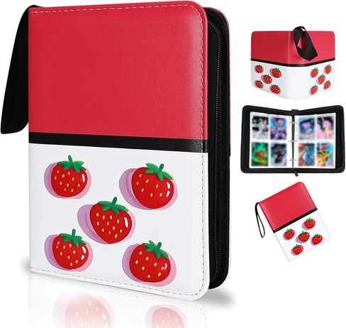 ألبومات بطاقة تداول قابلة للتحصيل ، 4 جيب Card Binder ، 400 جيب مزدوج الجوانب ، PU Premium Zip Trading Card Binder for TCG ، MTG ، Sports Cards (Purple White) in Kuwait