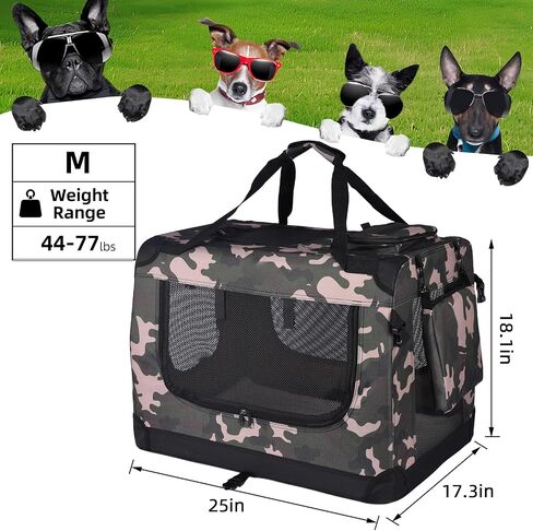 Dog Carrier, Travel Dog Crate with 5 Side Breathable Mesh, Designed with Side Pockets, Suitable for Travel/Home/Outdoor Use of The Animal Carrier (Camouflage(Routine), Large) in Saudi Arabia