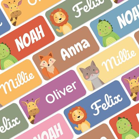 Personalized Name Labels for Kids, Clothing & Items (60), Custom Daycare Labels and School, Waterproof Name Tag Stickers (1.2" x 0.5") - Color Mix in Saudi Arabia