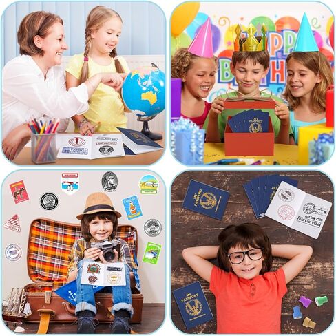 60Pcs Blank Passport Notebook Passport Books for Kids Passport Notebook 4 x 5.5Inch Blank Passport Notebook Pretend Passports for Back to School Party School Theme Party Favors-Navy Blue in Kuwait