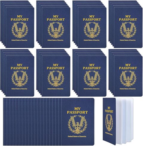 60Pcs Blank Passport Notebook Passport Books for Kids Passport Notebook 4 x 5.5Inch Blank Passport Notebook Pretend Passports for Back to School Party School Theme Party Favors-Navy Blue in Kuwait