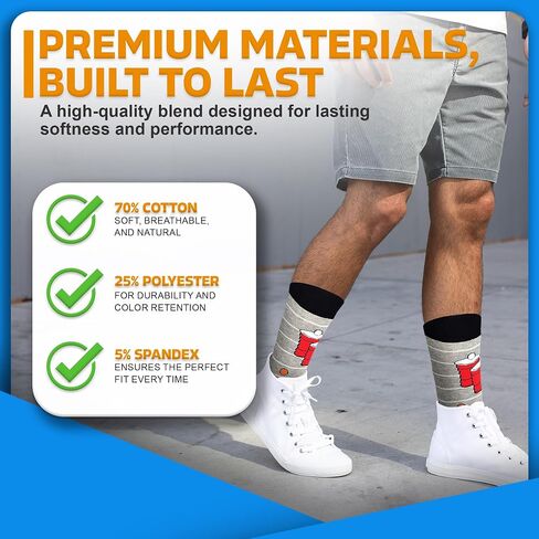 Forest & Twelfth Men’s Crew Cut Socks, Games & Gambling Themes, Fun and Unique Graphic Socks, One Size Fits Most in Saudi Arabia