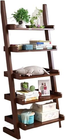 Bookcase Shelf Home Bookshelf Nordic Creative Trapezoidal Storage Display Rack 5-Layer Storage Rack Suitable for Living Room Study Office Bookshelf with Storage(B) in Saudi Arabia