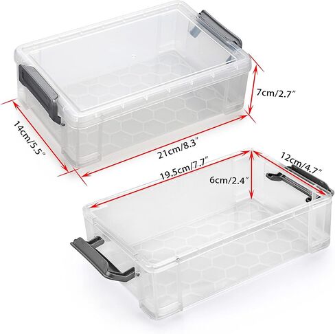 BTSKY 4 Pack Extra Large Plastic Pencil Box Stackable Translucent Clear Pencil Caase Crayon Box Set, Marker Organizer Art Supply Storage Organizer for Gel Pens Pencils Erasers Tape Markers etc(Grey) in Saudi Arabia