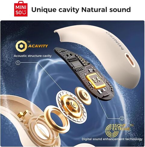 MINISO X33 AI Translation Earbuds Real Time,135 Language Translator Earbuds, Open Ear Wireless Bluetooth Translation Headphones with HiFi Sound, 60H Playtime, Suitable for Travel,Learning&Business in Saudi Arabia