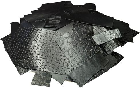 Real Leather Scraps | Cowhide Leather Remnants of Various Sizes per Bag | for Jewelry Making, Wallets, Watches, Key Chains, Journal Covers & Repairs by Kozmo (Assorted Colors (2 lb)) in Kuwait