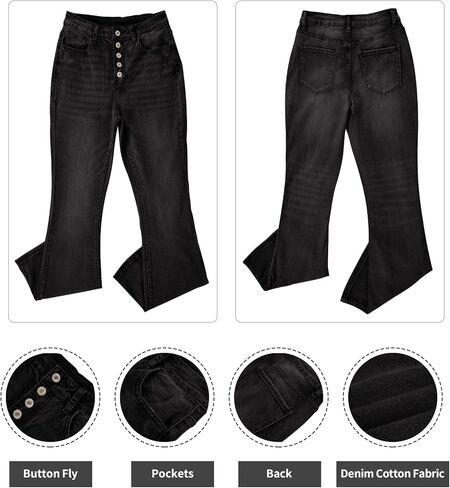 Koinshha Womens High Waisted Jeans Flare Stretch Boyfriend Casual Bootcut Denim Pants Army Green in Saudi Arabia