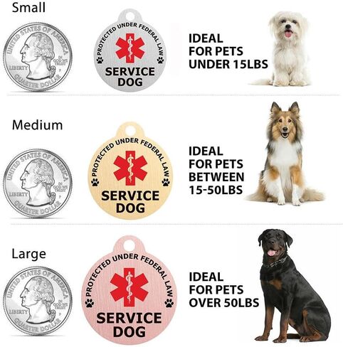 Custom Engraved Emotional Support Animal (ESA) and Service Dog & Cat ID Tag, Customized Info Engraved on Stainless Steel Tag for Therapy Pets, Personalized Laser Engraved Dog Collar Tag in Kuwait