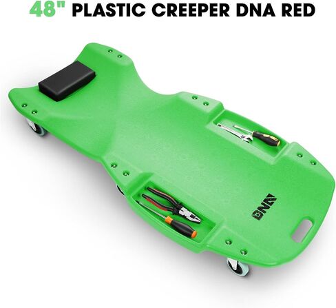 DNA MOTORING TOOLS-00201 36 بوصة طول × 17 بوصة عرض × 4.25 بوصة ارتفاع لإصلاح المركبات، زاحف سيارات منخفض المستوى مع مسند رأس مبطن، أحمر in Saudi Arabia