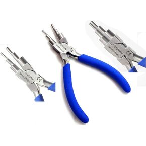Cynamed German Stainless- 6 in 1 Bail Making Pliers Wire Looping Forming Pliers with Non-Slip Comfort Grip Handle for 2mm to 9mm Loops and Jump Rings-Heavy Duty