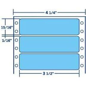DT35151B, Blue Address Labels 3 1/2'' X 15/16'' Pin Fed, 5000 Labels per Carton