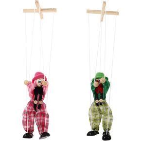 2Pcs Wood Pirate Marionette Puppet Interactive for Creative Play Develops Imagination Communication Skills for Puppet Theater and Parent Bonding