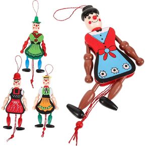 DECHOUS 4pcs Puppet Doll Interactive Vintage Marionette for Styles Creative Decoration for Home for Friends and Family
