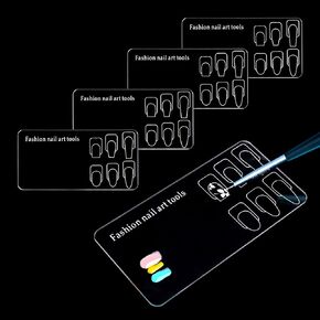 BQAN 5Pcs Nail Art Palette，Nail Painting Mixed Color Palette，Acrylic Nail Polish Plate，Nail Gel Color Makeup Display Board ,Nail Pallet for Nail Art