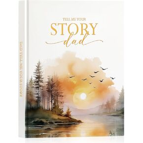Lanpn Dad Life Story Journal with 300+ Questions, Gifts for Dad Father's Day Birthday Christmas Dads Memory Keepsake Book to Fill Out Leather Father Story Guided Journal to Share Life & Love