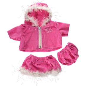 Pink Love Dress Teddy Bear Clothes Outfit Fits Most 14" - 18" Build-a-bear, Vermont Teddy Bears, and Make Your Own Stuffed Animals