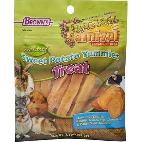 F.M. Brown's Tropical Carnival, Natural Sweet Potato Yummies with Vitamin C, Nutritious Treat for Rabbits, Guinea Pigs, Chinchillas and Other Small Animals, 3.5 oz