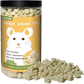 Freeze-Dried Tofu Hamster Treats, Grain-Free & Healthy Chews, High Protein Natural Snacks for Small Pets, Rabbits, Gerbils, Mice Degus, Chinchilla, 4.5 oz Pack