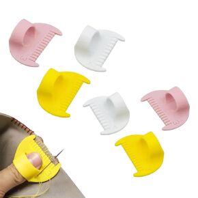 6pcs 3/4mm Edge Stitch Lock & Sewing Gauge, DIY Stitching Tool Quilting with Thumb Guide, Needle Gauge Quilting Ruler Measuring Tool, Sewing Gauge Measuring Tools, for Straight & Curved Seams (6)